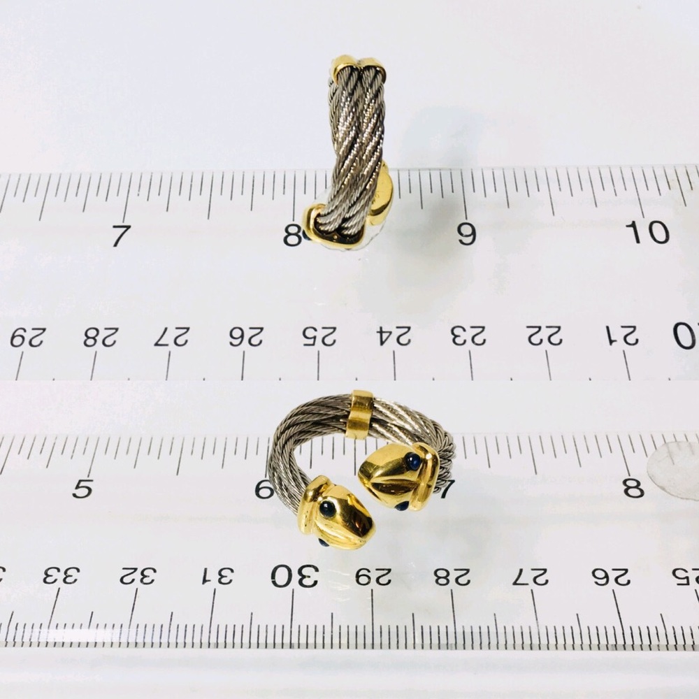 ALOR 18k Gold Cable Snake Bypass Ring - Picture 7 of 8